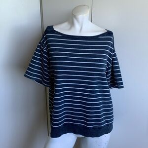 Jane + Delancey boat neck blue striped T-shirt